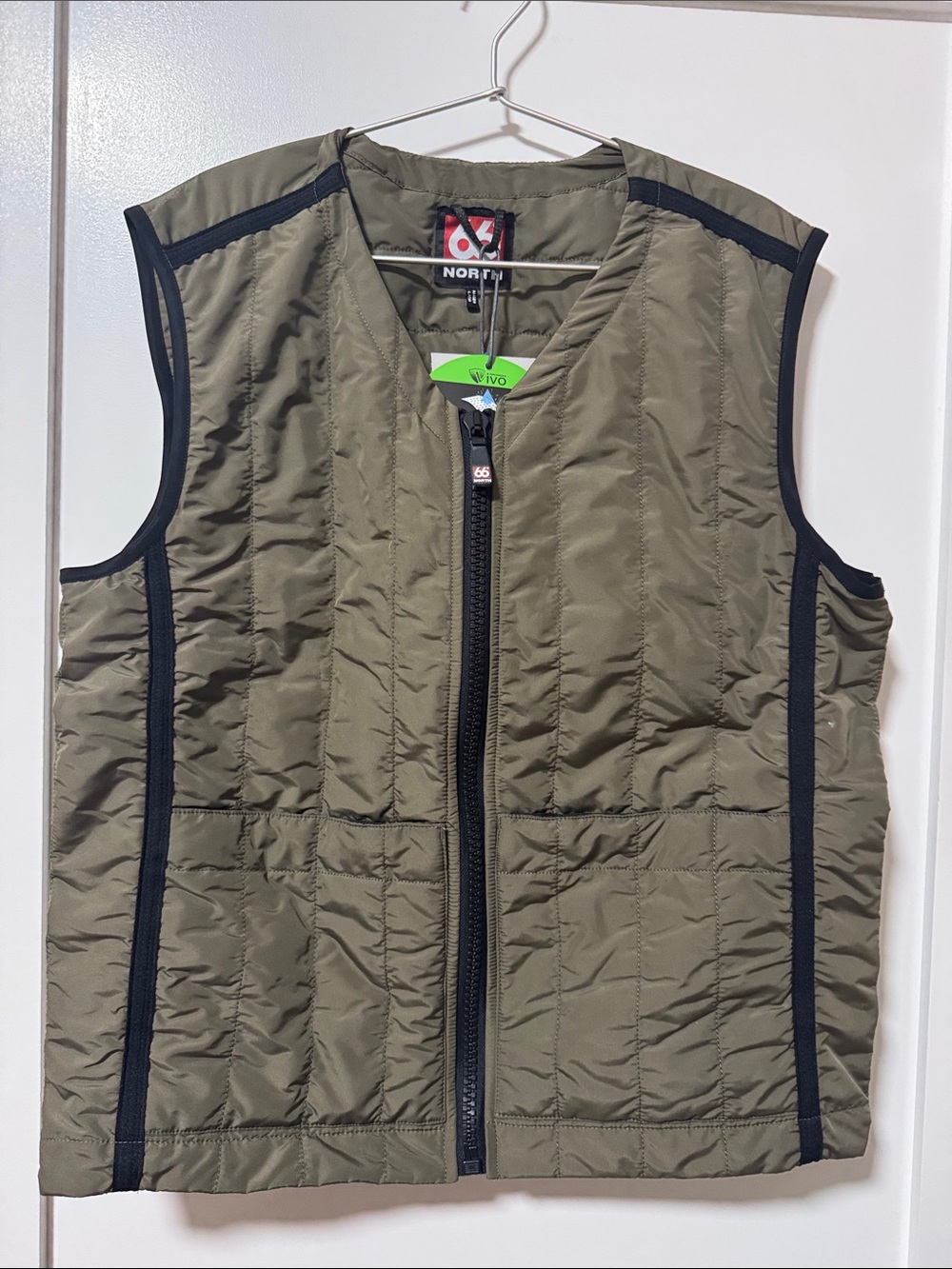 North 56°4 Men's Olive Quilted Zip Vest